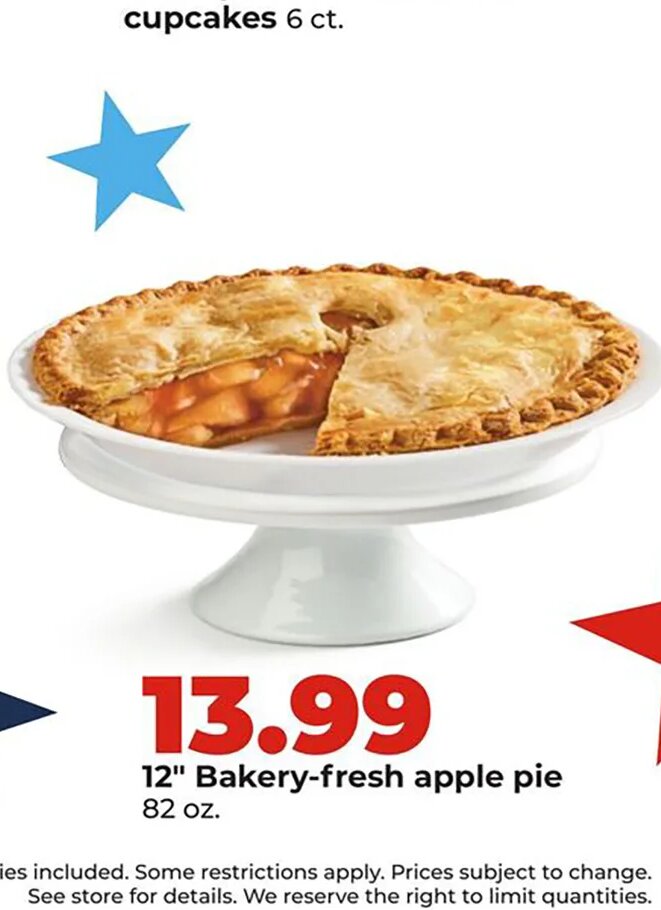 12" Bakery-fresh apple pie