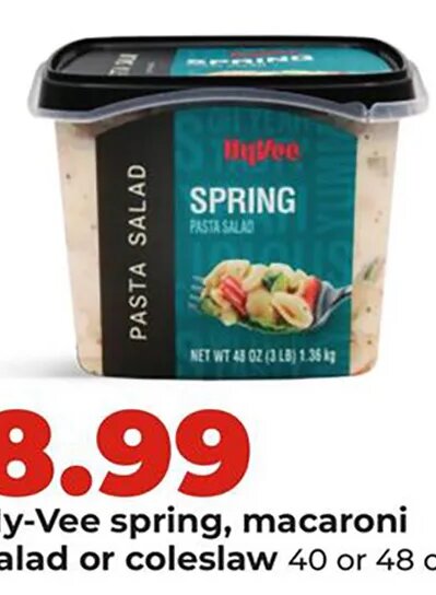 Hy-Vee spring, macaroni salad or coleslaw