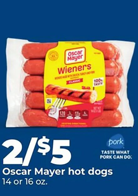 Oscar Mayer hot dogs at Hy-Vee