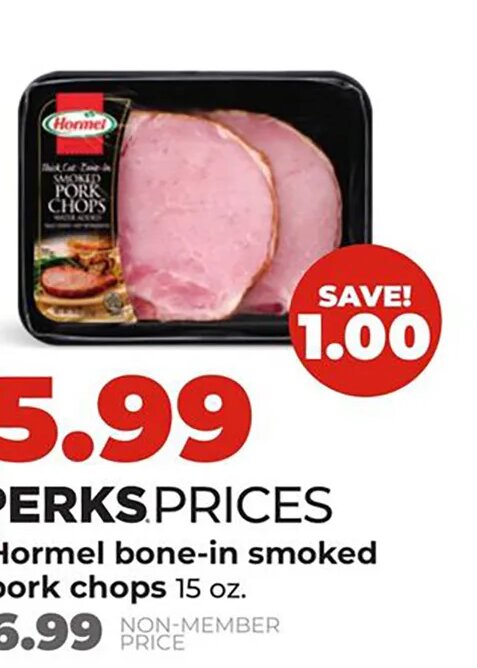 Hormel bone-in smoked pork chops at Hy-Vee
