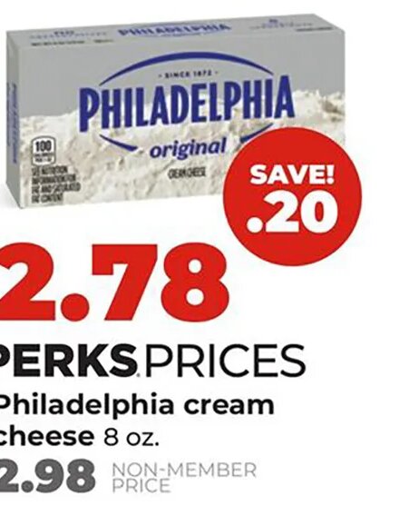 Philadelphia cream cheese at Hy-Vee