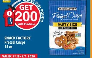 SNACK FACTORY Pretzel Crisps