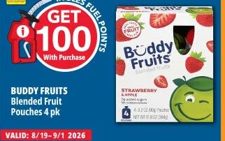 BUDDY FRUITS Blended Fruit Pouches