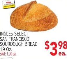 INGLES SELECT SAN FRANCISCO SOURDOUGH BREAD