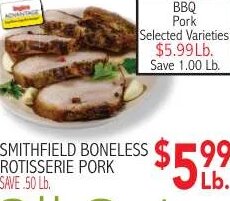 SMITHFIELD BONELESS ROTISSERIE PORK