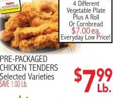 PRE-PACKAGED CHICKEN TENDERS