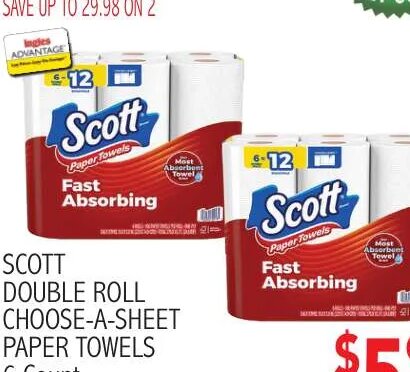 Scott Double Roll Choose-A-Sheet Paper Towels at Ingles Markets