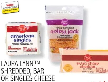 Laura Lynn™ Shredded, Bar or Singles Cheese at Ingles Markets