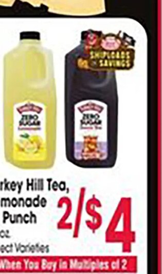 Turkey Hill Tea, Lemonade or Punch at Jewel-Osco