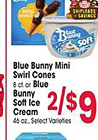 Blue Bunny Mini Swirl Cones