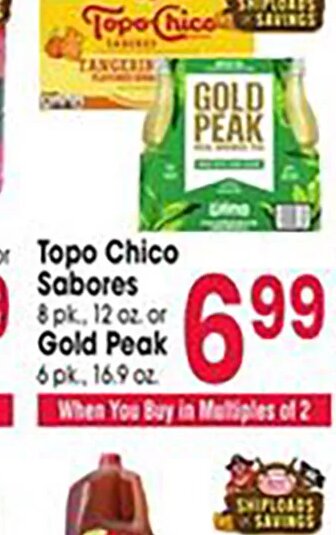 Topo Chico Sabores or Gold Peak