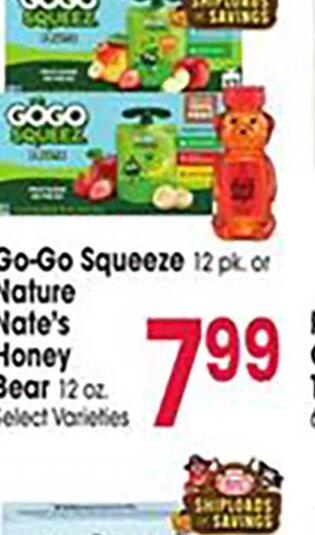Go-Go Squeeze or Nature Nate's Honey Bear