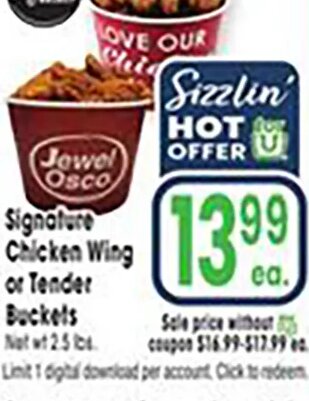 Signature Chicken Wing or Tender Buckets