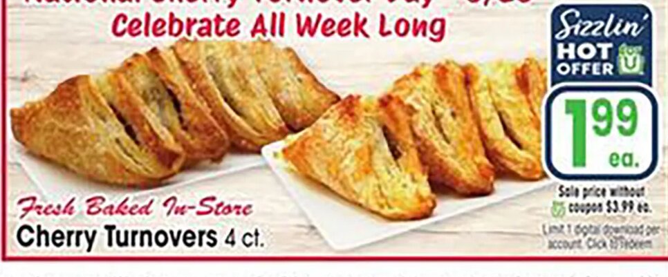 Fresh Baked In-Store Cherry Turnovers