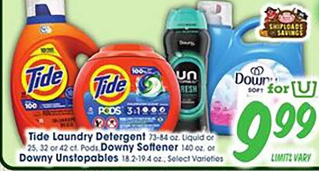 Tide Laundry Detergent / Downy Unstopables
