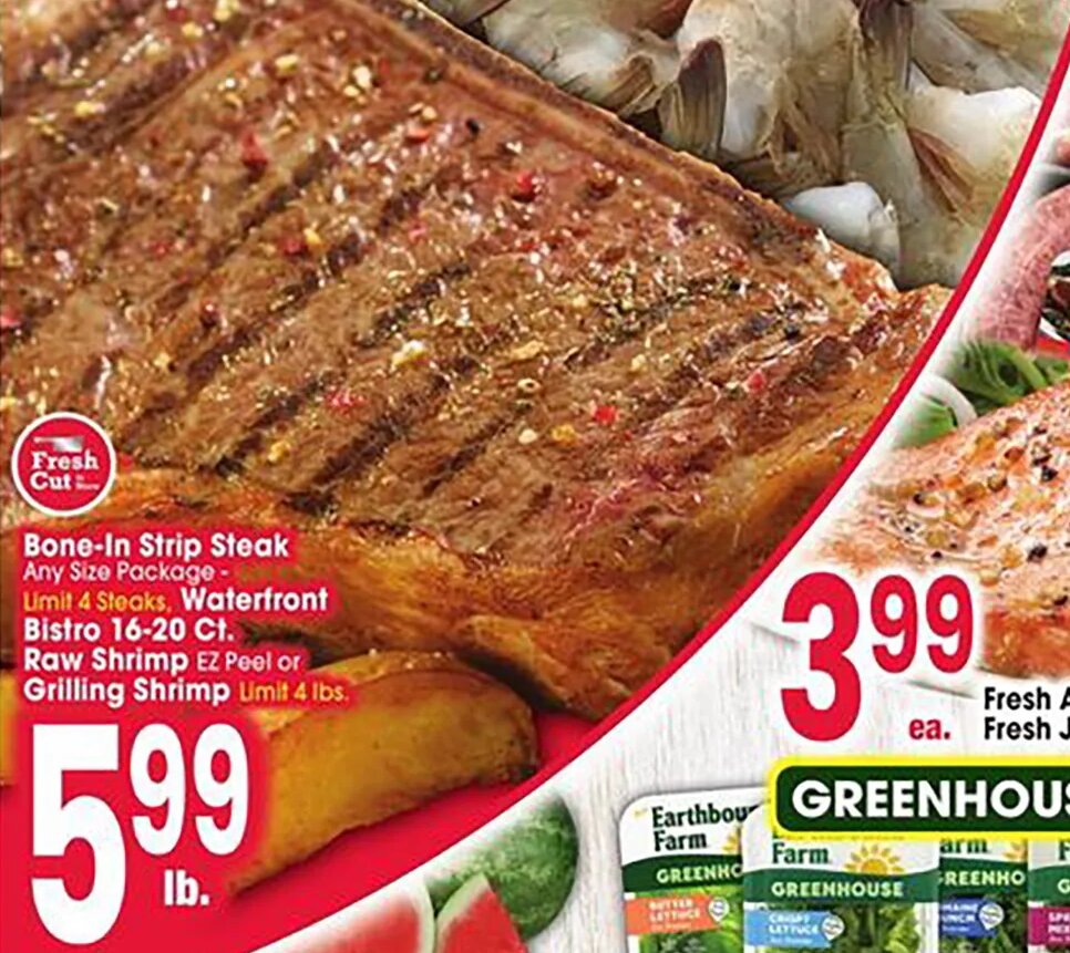 Bone-In Strip Steak / Raw Shrimp