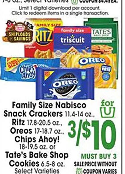 Nabisco/Oreo/Chips Ahoy/Tate's at Jewel-Osco