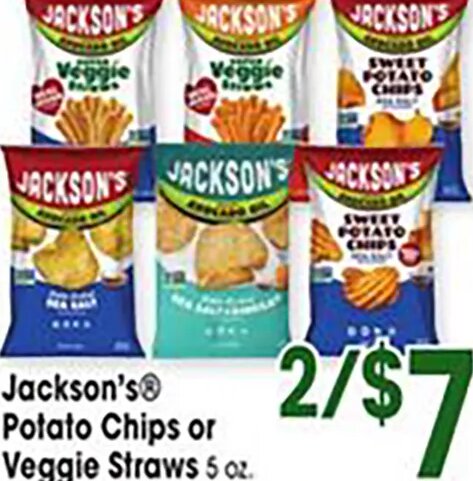 Jackson's Potato Chips or Veggie Straws