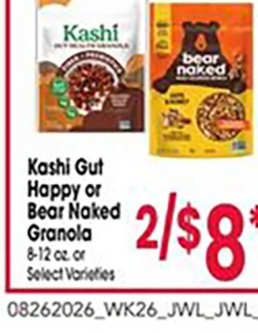 Kashi Gut Happy or Bear Naked Granola