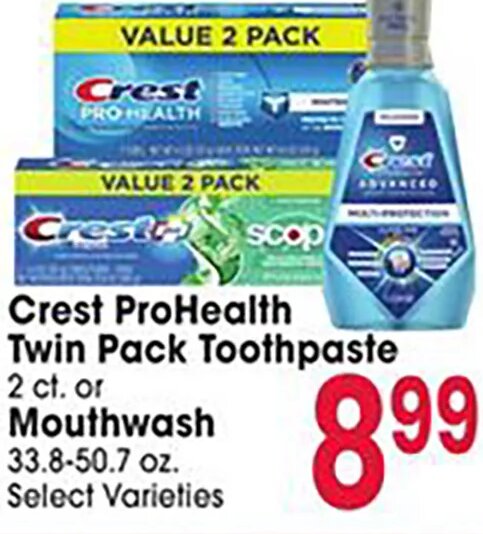 Crest ProHealth Twin Pack Toothpaste / Mouthwash at Jewel-Osco
