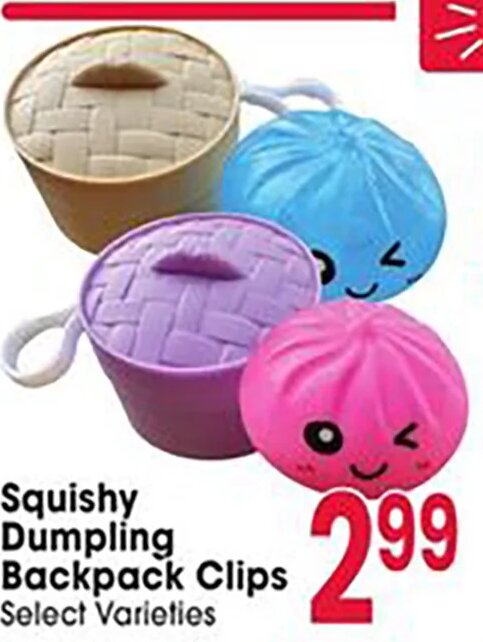Squishy Dumpling Backpack Clips