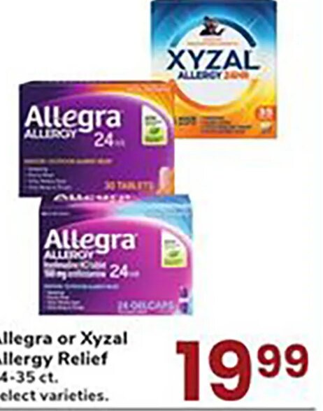 Allegra or Xyzal Allergy Relief