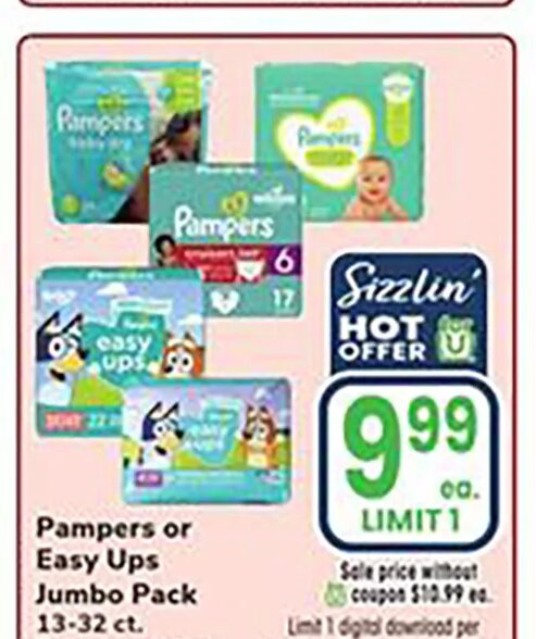 Pampers or Easy Ups Jumbo Pack at Jewel-Osco