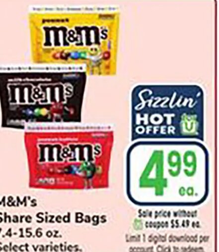 M&M's Share Sized Bags at Jewel-Osco