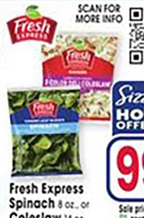 Fresh Express Spinach or Coleslaw