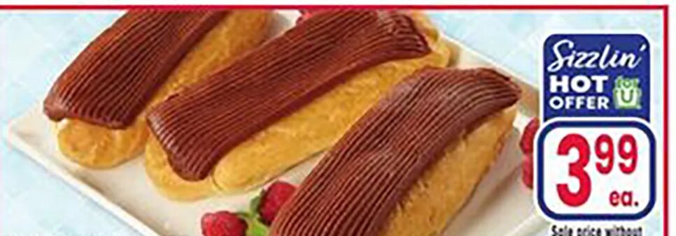 Bakery Caramel Iced or Fudge Iced Eclairs