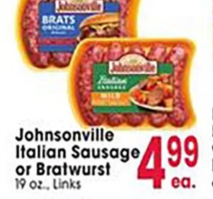 Johnsonville Italian Sausage or Bratwurst at Jewel-Osco