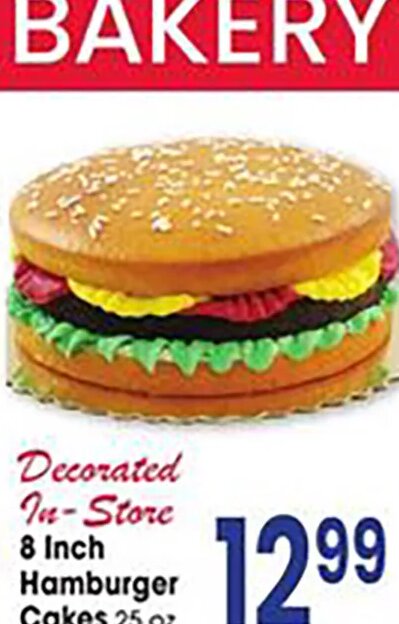 Decorated In-Store Hamburger Cakes
