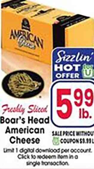 Boar's Head American Cheese at Jewel-Osco