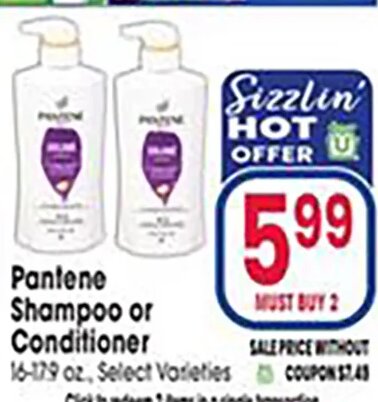 Pantene Shampoo or Conditioner at Jewel-Osco