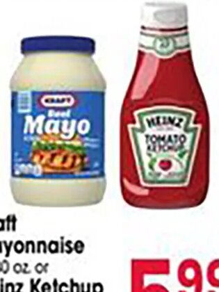 Kraft Mayonnaise or Heinz Ketchup at Jewel-Osco