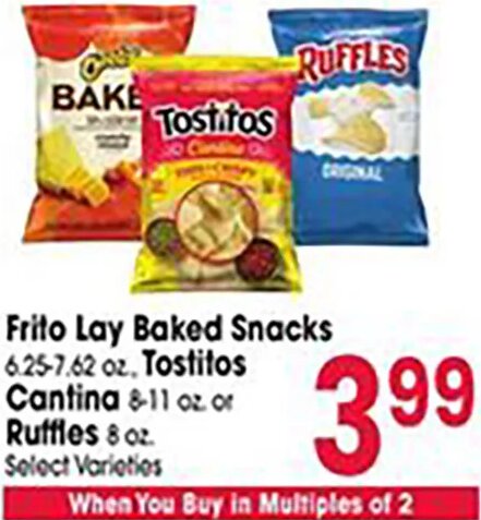 Frito Lay Baked Snacks, Tostitos or Ruffles at Jewel-Osco