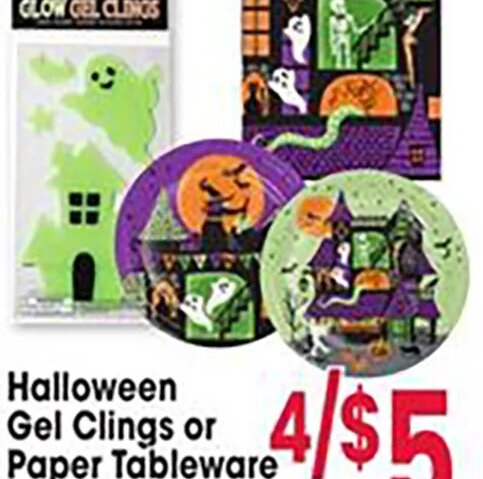Halloween Gel Clings or Paper Tableware