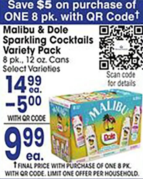 Malibu & Dole Sparkling Cocktails