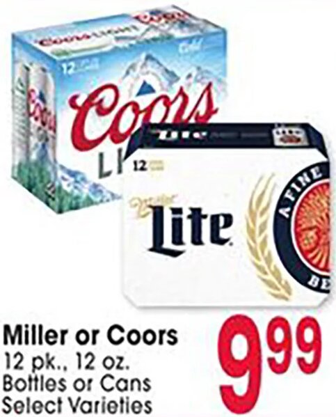Miller or Coors at Jewel-Osco