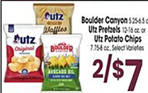 Boulder Canyon / Utz Pretzels / Utz Potato Chips at Jewel-Osco
