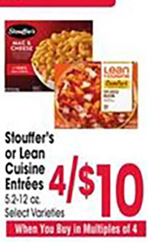 Stouffer's or Lean Cuisine Entrées at Jewel-Osco