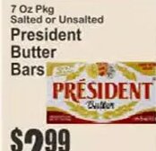 President Butter Bars at Key Food