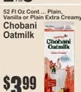 Chobani Oatmilk at Key Food