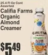 Califia Farms Organic Almond Creamer at Key Food