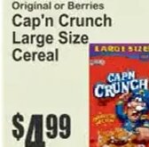 Cap'n Crunch Large Size Cereal