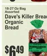Dave's Killer Bread Organic Bread