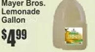 Mayer Bros. Lemonade Gallon