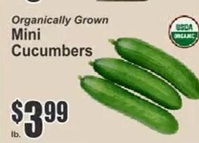 Organically Grown Mini Cucumbers
