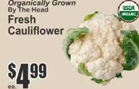 Organically Grown Fresh Cauliflower
