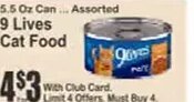 9 Lives Cat Food at Key Food